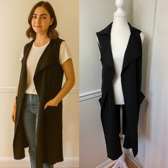 Costes Long Duster Vest with Pockets M - Picture 1 of 11